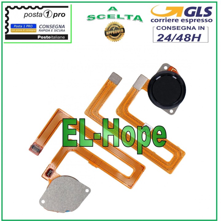 Cle' d empreinte digitale plate et flexible pour Motorola Moto G8 Play XT2015, noire