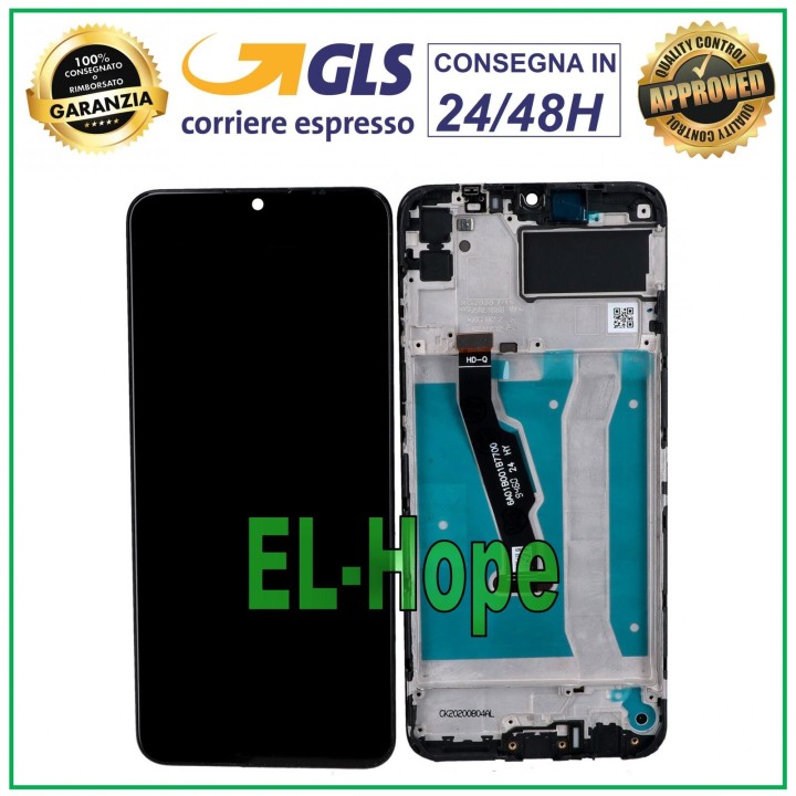 Écran LCD + châssis pour Huawei Y6P 2020 MED-LX9 MED-LX9N Écran tactile en verre noir