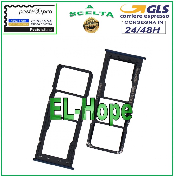 COMPARTIMENT DE CHARIOT POUR CARTE NANO SIM SD SAMSUNG GALAXY A10 SM A105 F/DS NOIR