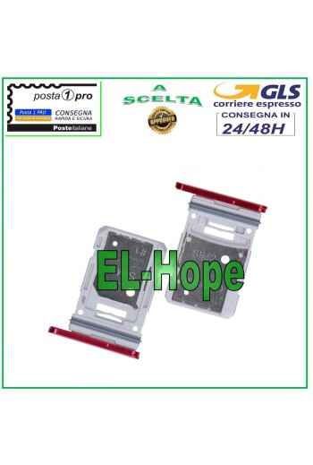 Compartiment double carte nano SIM pour Samsung Galaxy S20 FE SM G780 F Rouge