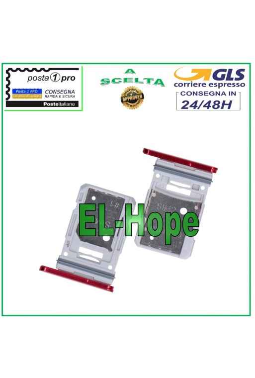 Compartiment double carte nano SIM pour Samsung Galaxy S20 FE SM G780 F Rouge