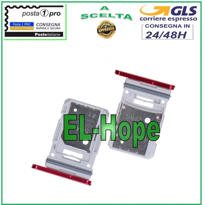 Compartiment double carte nano SIM pour Samsung Galaxy S20 FE SM G780 F Rouge