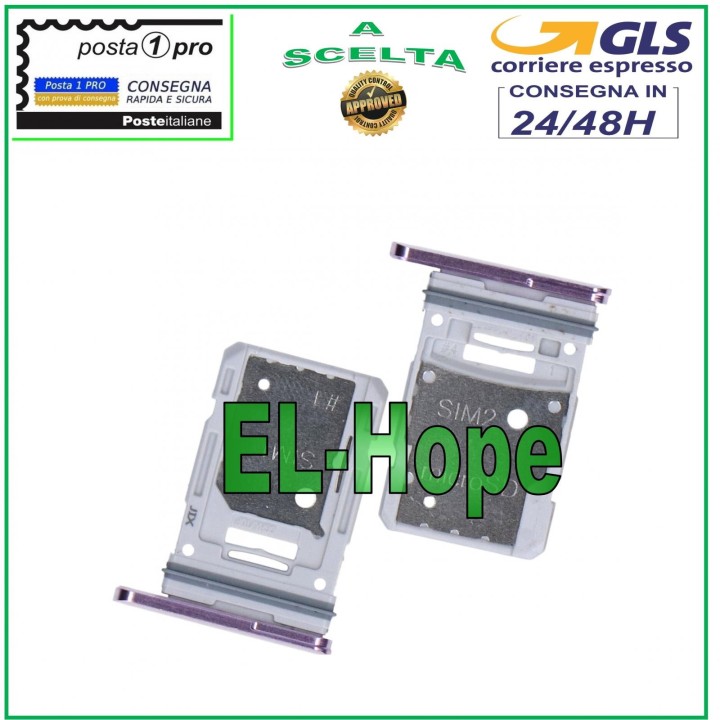 Compartiment pour chariot double carte nano SIM Samsung Galaxy S20 FE SM G780 F Violet