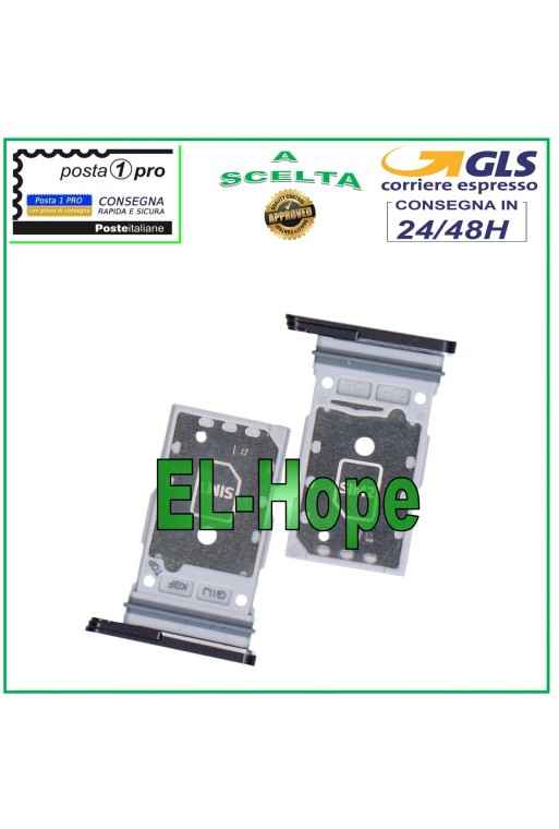 Compartiment pour chariot double carte nano SIM pour Samsung Galaxy S21 FE 5G SM-G990B Noir