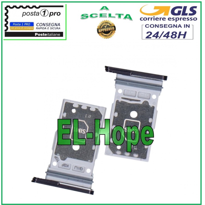 Compartiment pour chariot double carte nano SIM pour Samsung Galaxy S21 FE 5G SM-G990B Noir