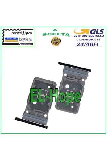 Compartiment pour carte SIM double nano Samsung Galaxy S21 5G SM G991 F Noir