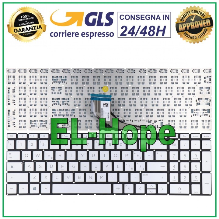 Clavier ITA pour ordinateur portable HP 15-DW 15-DW2023NL 15-DW0070NL 15-DW1076NL, argent