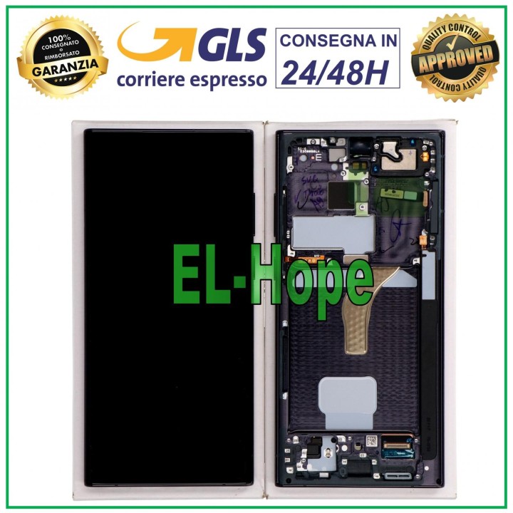 Cadre d origine, e'cran tactile noir pour Samsung S22 Ultra SM-S908 (GH82-27488A)