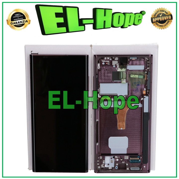 Cadre et e'cran d origine pour Samsung S22 Ultra SM-S908 Touch Bordeaux GH82-27488B