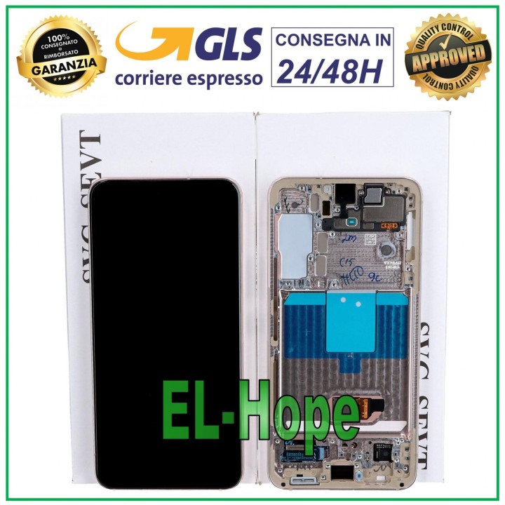 Cadre et e'cran d origine pour Samsung S22 2022 SM-S901 tactile violet GH82-27520F