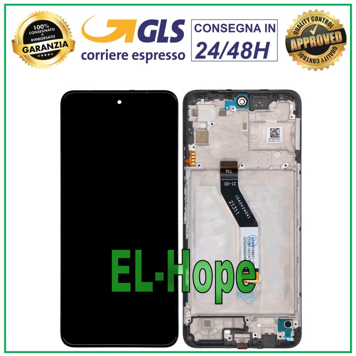 Écran LCD + châssis tactile Xiaomi Redmi Note 11 5G assemble' en verre noir