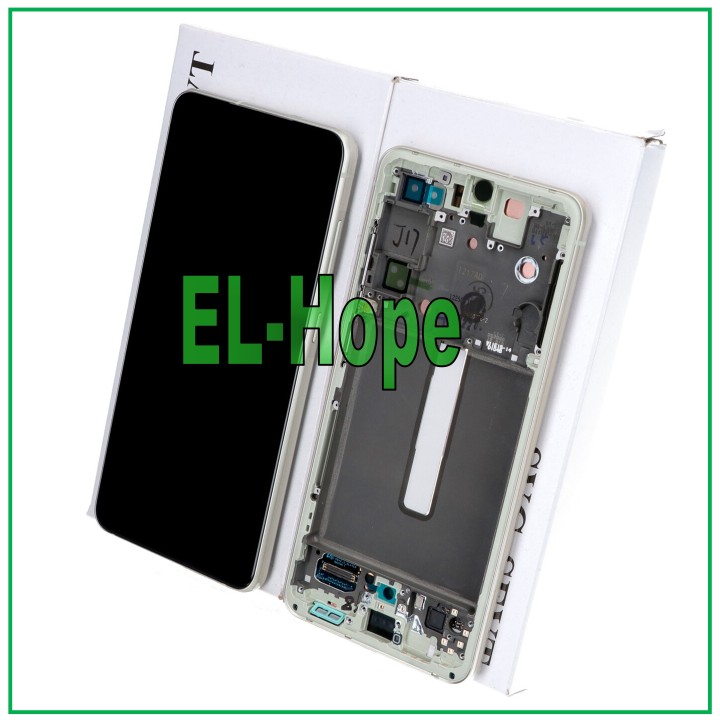 Écran tactile LCD d origine pour Samsung S21 FE SM-G990, cadre vert, GH82-26420C