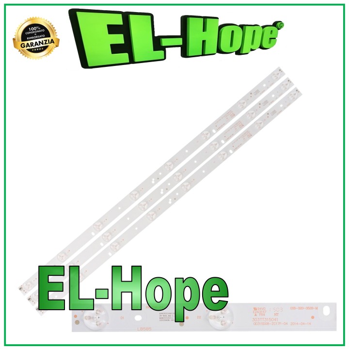 KIT 3 BARRES 8 LED POUR TV POLAROID 32  0D315D08-ZC17F-04 303TT315041 TQL32R4PR005