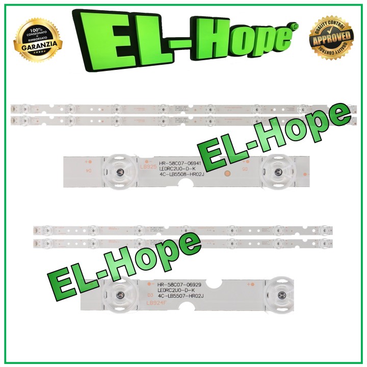 Kit de 4 barres LED pour te'le'viseur 55  TCL 4C-LB5507-HR02J 4C-LB5508-HR02J 55HR330M07B2