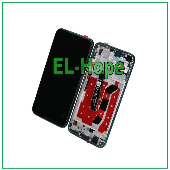 Cadre d e'cran LCD pour Huawei P40 Lite JNY-L21A JNY-LX1, e'cran tactile en verre vert