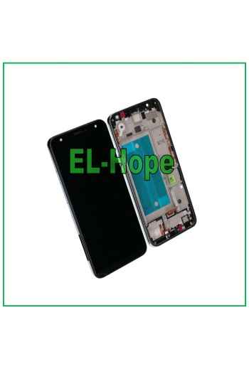 Écran tactile LCD + cadre pour LG K40 LMX420EMW, e'cran en verre argente'