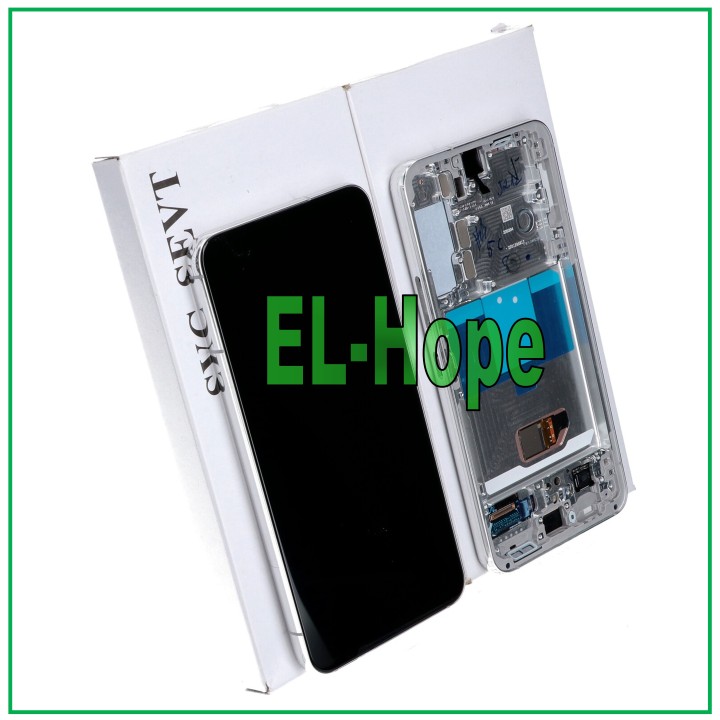 Écran tactile LCD d origine Samsung S22 SM-S901, cadre blanc cre'me GH82-27520B