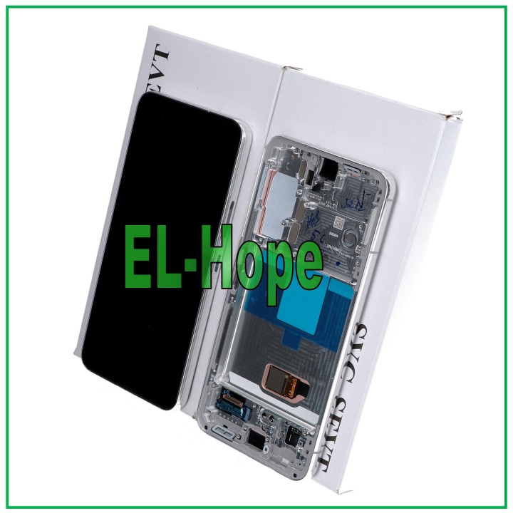 Écran tactile LCD d origine Samsung S22 SM-S901, cadre blanc cre'me GH82-27520B