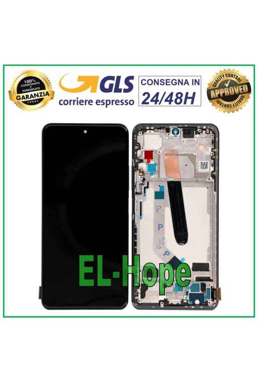 Écran LCD TFT + cadre pour Xiaomi Mi 11i, e'cran tactile en verre noir