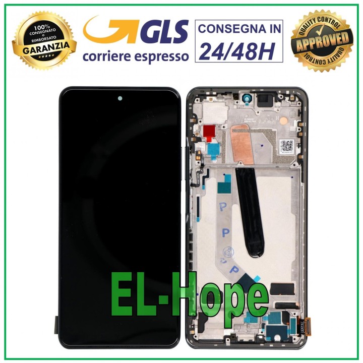 Écran LCD TFT + cadre pour Xiaomi Mi 11i, e'cran tactile en verre noir