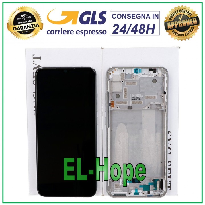 Écran LCD d origine + cadre Xiaomi Mi A3 M1906F9 / Mi CC9E tactile argent blanc