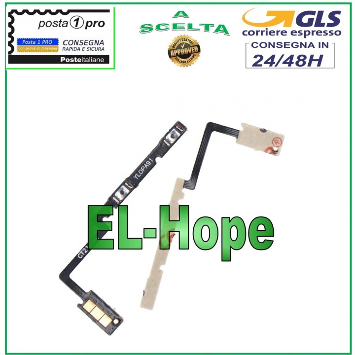 Touches late'rales flexibles et plates pour augmenter ou diminuer le volume, pour Oppo A91 (CPH2021) PCPM00 PCPT00
