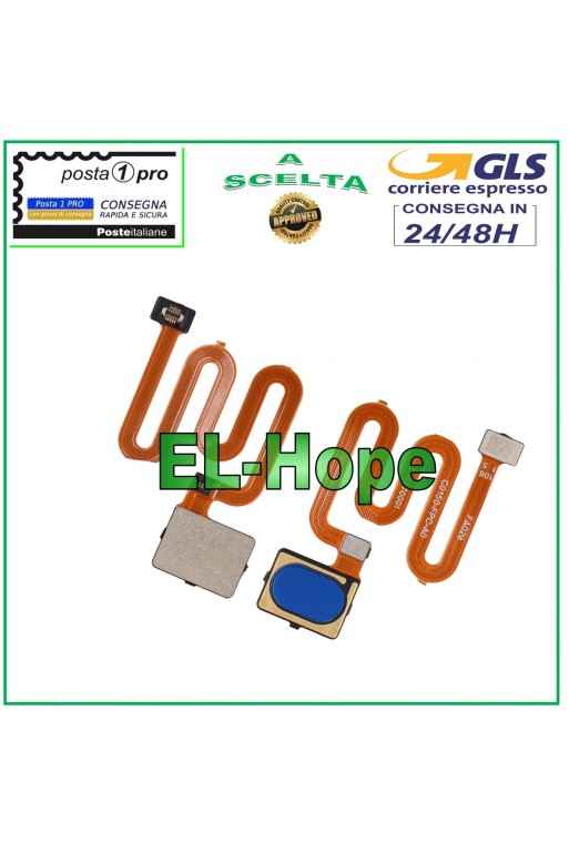 Cle' d empreinte digitale plate et flexible pour Oppo A9 2020 / A5 2020, bleue
