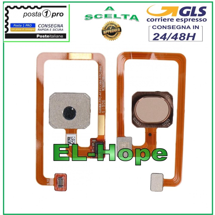 Touche de capteur d empreintes digitales plat et flexible pour OPPO A7 CPH1901 Or rose