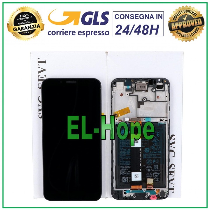 Cadre d e'cran LCD d origine avec batterie pour Huawei Y5P Y5 Plus 2020 DRA-LX9 Touch Black