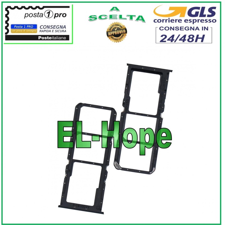 Compartiment pour carte nano SIM et micro SD OPPO A74 4G CPH2219, boi'tier noir