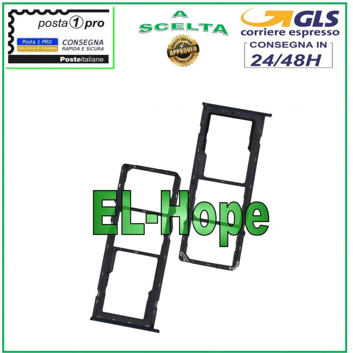 Compartiment pour carte nano SIM + micro SD pour Oppo A12 (CPH2077/CPH2083) noir