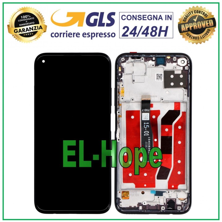 Écran LCD + châssis pour Huawei P40 Lite JNY-L21A JNY-LX1 Écran tactile en verre noir