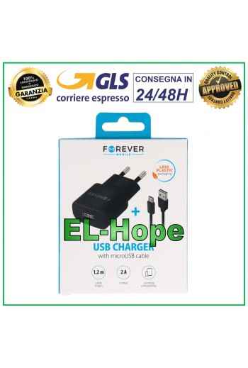 CHARGEUR DE VOYAGE UNIVERSEL 5V 10W + CÂBLE MICRO USB 1,2 m NOIR