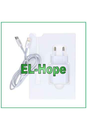 Chargeur de batterie de voyage Fastcharge 25 W pour iPhone Type-C + câble Lightning blanc