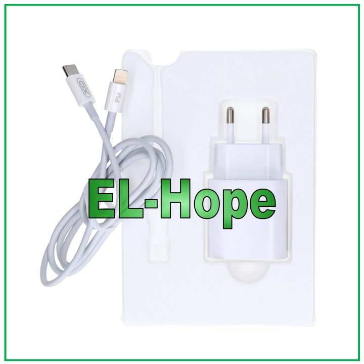 Chargeur de batterie de voyage Fastcharge 25 W pour iPhone Type-C + câble Lightning blanc