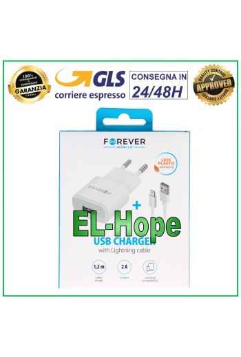 Chargeur USB de voyage pour iPhone 5 V 10 W 2 A + câble Lightning blanc 1,2 m
