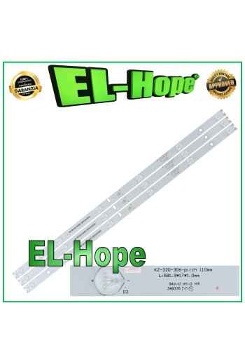 KIT 3 BARRES 6 LED POUR TV 32 HISENSE KZ-320-306-PITCH JHD315GH-E52 AGS46124