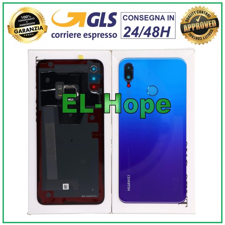 Coque arrie're d origine pour Huawei P Smart Plus INE-LX1, cache batterie bleu violet