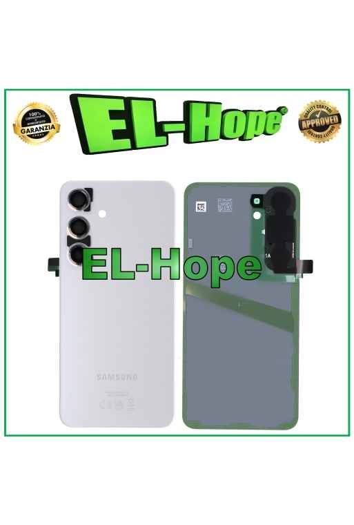 Cache batterie d origine Samsung Galaxy S24 SM-S921, coque grise marbre'e