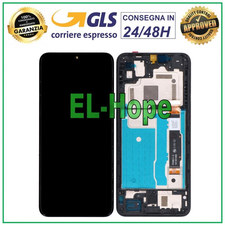 Écran LCD + cadre pour e'cran tactile TCL 20R 5G T767H, noir