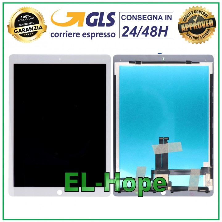 Écran LCD + e'cran tactile pour Apple iPad Pro 12,9  A1584 A1652 en verre blanc