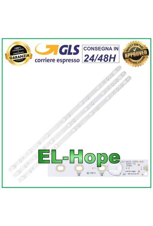 KIT 3 RUBAN LED POUR TV PHILIPS GJ-2K15 D2P5-315 D307-V1 32PFH4100 3V