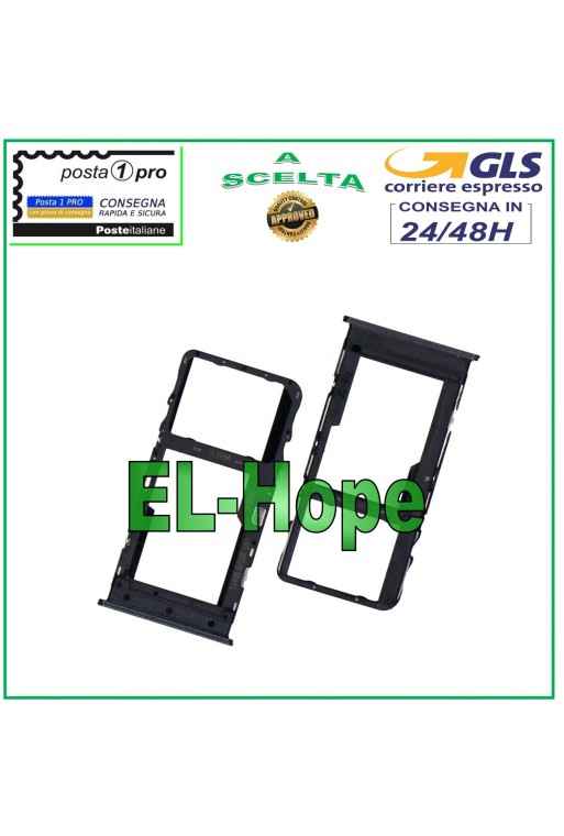 Compartiment pour chariot pour carte nano SIM et micro SD TCL 10 10L T770H T770B, boi'tier noir