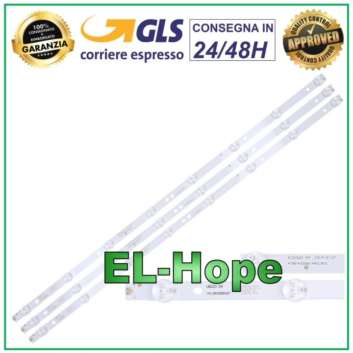 KIT DE 3 BARRES DE 8 RUBAN LED POUR TV 32  PHILIPS LB225 4708-K320WD A4213K01 618 mm 3V