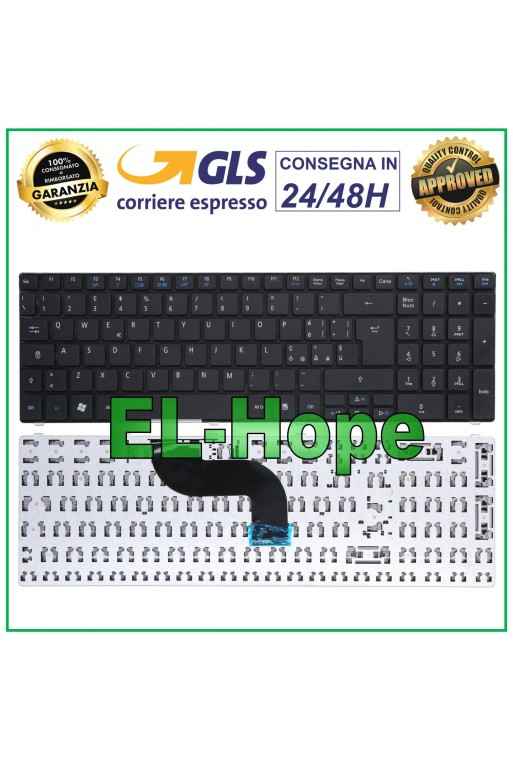 Clavier italien pour ordinateur portable Acer Aspire 7745G, 7741ZG, 7741Z, 7741G, 7740G, noir