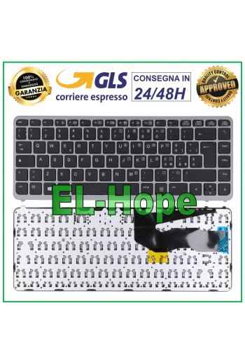 Clavier italien HP EliteBook 840 G1 G2 / 850 G1 G2 / 740 G1 G2 Cadre argente'