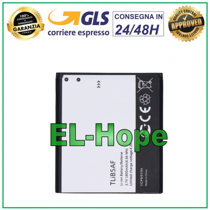 Batterie TLIB5AF pour Alcatel One Touch OT-5035, 5035D, 5036, 5036D, 997