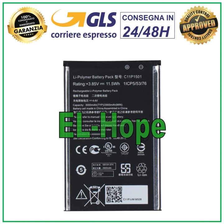 Batterie C11P1501 pour ASUS ZENFONE 2 LASER ZE551KL ZE550KL 3000 mA, e'quivalente a' l originale