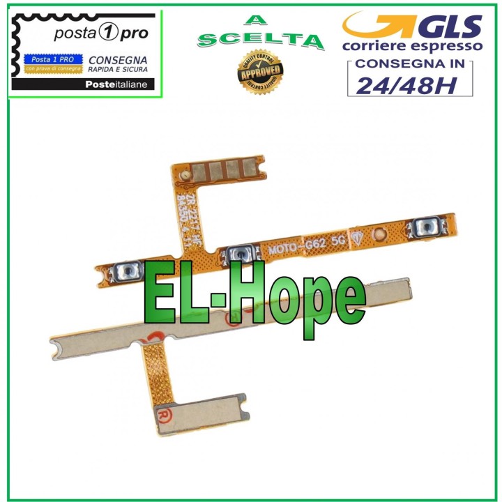 Touches late'rales plates, volume, arre't, pour Motorola Moto G62 5G XT2223