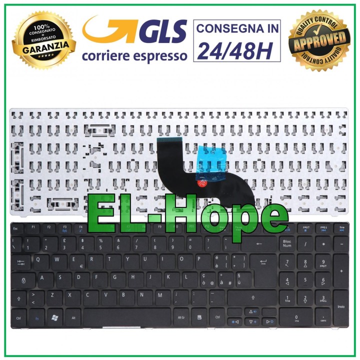 CLAVIER ITA POUR ORDINATEUR PORTABLE PACKARD BELL EASYNOTE MS2290 TM85 TM97 TM98 TM99 NOIR